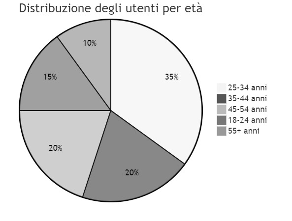 Diagramma della distribuzione degli utenti per età e genere